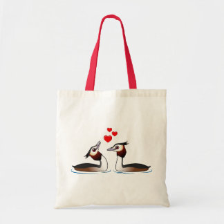 Bolso De Tela Grandes Grebes con cresta en amor