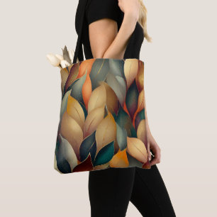 BOLSO DE TELA GRANDES HOJAS DE CAÍDA AMARILLA NARANJA VERDE