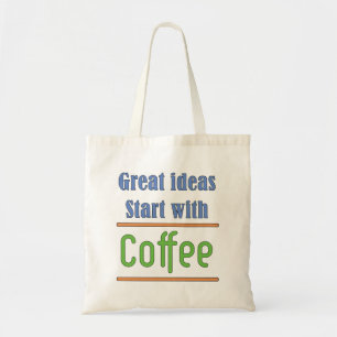 Bolso De Tela Grandes ideas Empiecen con el café