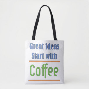 Bolso De Tela Grandes ideas Empiecen con el café