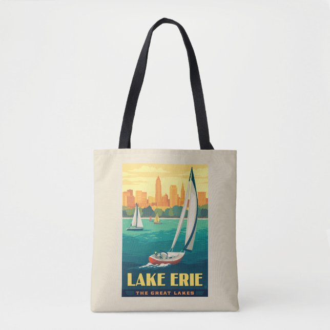 Bolso De Tela Grandes Lagos | Lago Erie (Anverso)