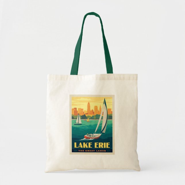 Bolso De Tela Grandes Lagos | Lago Erie (Frente)