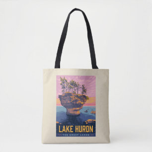Bolso De Tela Grandes Lagos   Lago Huron