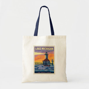 Bolso De Tela Grandes Lagos   Lago Michigan