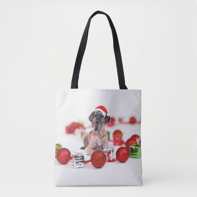 Bolso De Tela Grandes Navidades de perros cubanos (Anverso)
