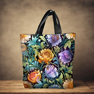 Bolso De Tela Grandes y hermosos crisantemos