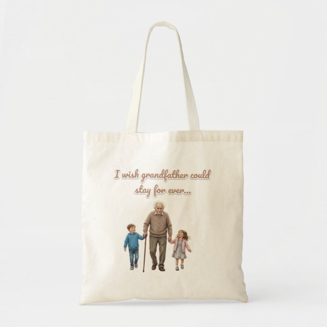 Bolso De Tela Grandfather Illustration (Frente)
