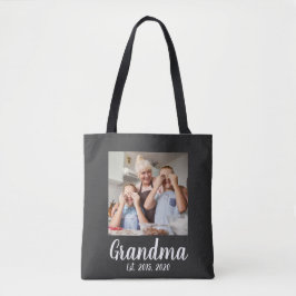 Bolso De Tela Grandma Established White Script Photo