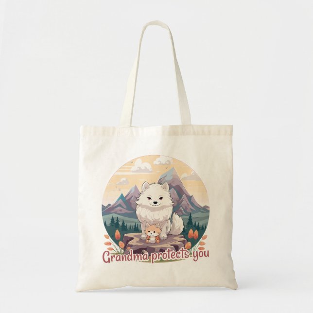 Bolso De Tela Grandma protects you (Frente)