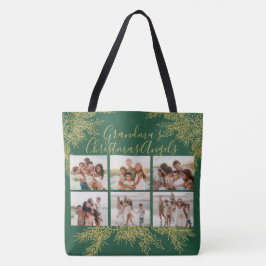 Bolso De Tela Grandma's Custom Elegant Christmas Photo Collage