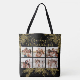Bolso De Tela Grandma's Elegant Custom Christmas Photo Collage