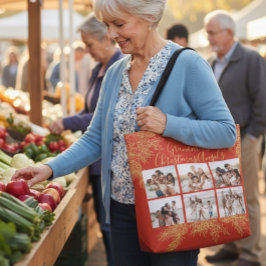 Bolso De Tela Grandma's Elegant Custom Christmas Photo Collage