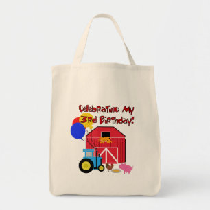 Bolso De Tela Granja 3 camisetas de cumpleaños y regalos