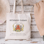 Bolso De Tela Granja a tabla | Combustible ecológico personaliza<br><div class="desc">Lleva un trozo de campo donde quiera que vayas con nuestra granja a la mesa | Bolsa De Tote De Eco Grocery Personalizada. Con un tractor rojo vintage bellamente ilustrado rodeado de flores silvestres de color amarillo intenso, este tote capta el encanto y el calor de la vida agrícola. El...</div>