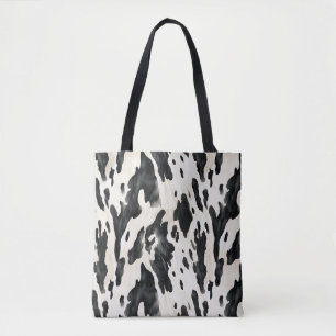 Bolso De Tela Granja Animal Estampado Vaca Blanco Negro