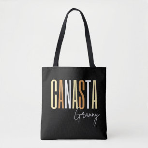 Bolso De Tela Granja canasta en letras marrones