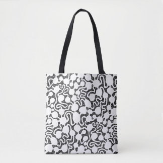 Bolso De Tela Granja de hormiga perpetua - Blanco y negro