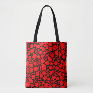 Bolso De Tela Granja de hormiga perpetua v2 - Rojo sobre negro