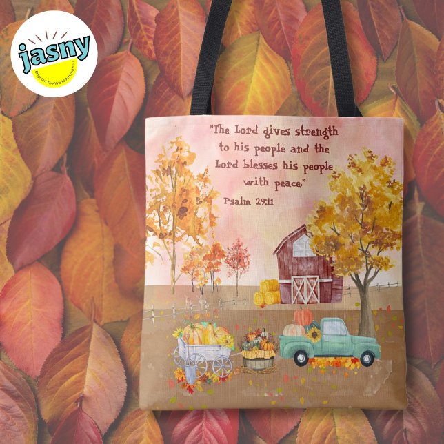 Bolso De Tela Granja de otoño inspiradora con texto Personalizad (Subido por el creador)