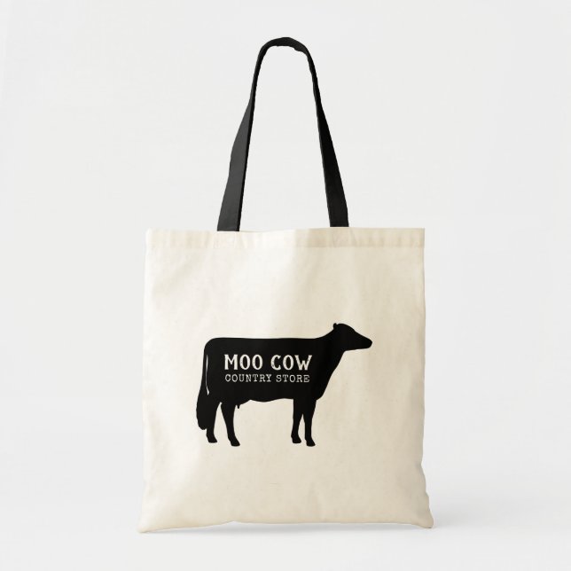 Bolso De Tela Granja de Personalizado de silueta de vaca Holstei (Frente)