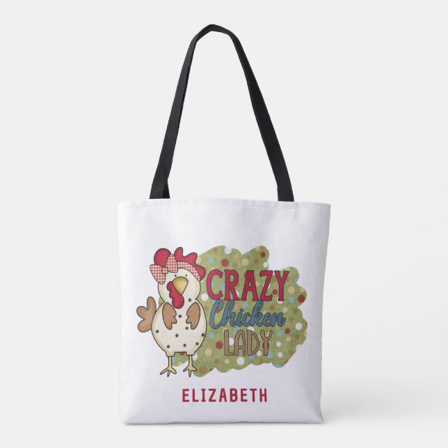 Bolso De Tela Granja de pollo de campo Nombre Tote Bag (Reverso)