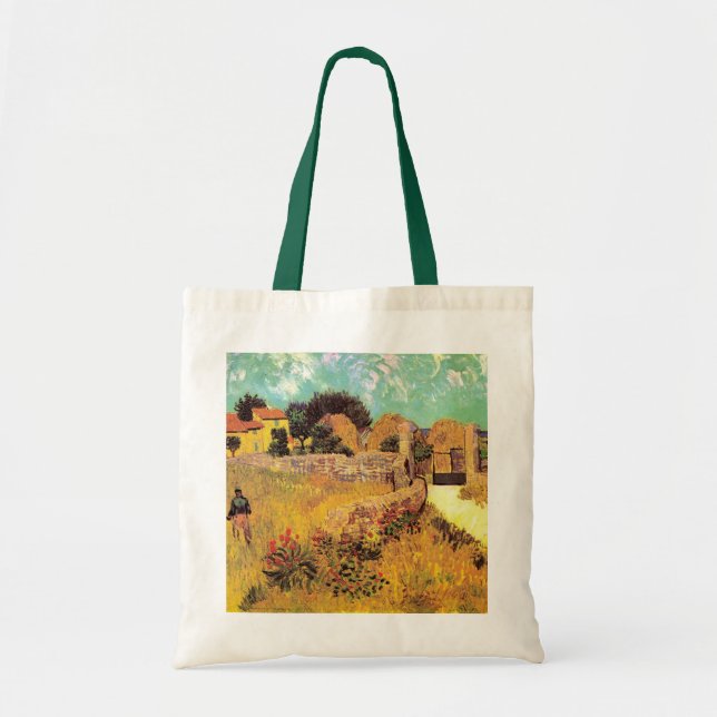 Bolso De Tela Granja en Provenza por Vincent van Gogh (Frente)