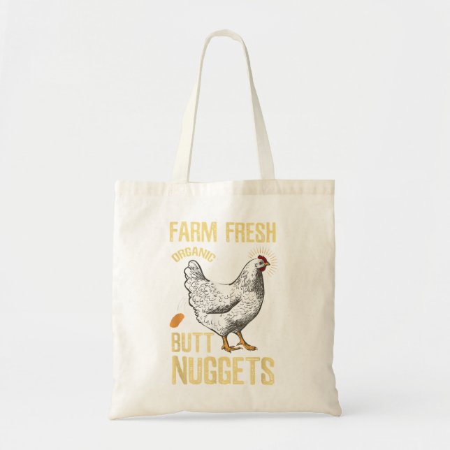 Bolso De Tela Granja Fresca Orgánica Butt Nuggets Pollo Nug (Frente)