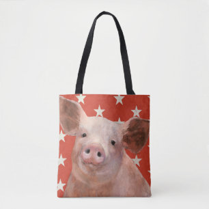 Bolso De Tela Granja patriótica - cerdo