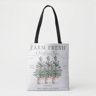 Bolso De Tela Granja Rusa de Árboles de Navidad
