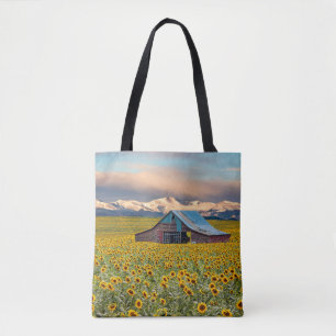 Bolso De Tela Granjas   Campo de girasol