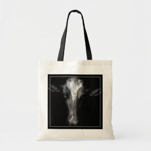 Bolso De Tela Granjas Captura de cabeza de vaca de B&W