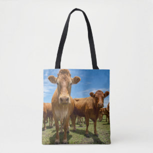 Bolso De Tela Granjas Grupo Vaca Marrón