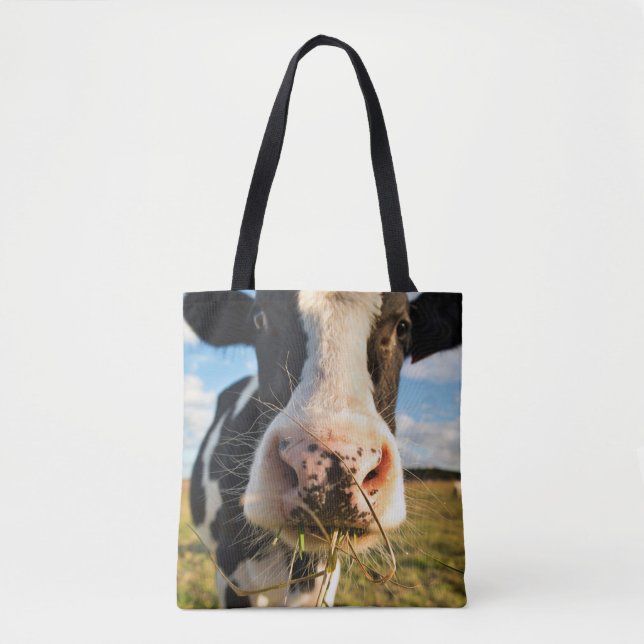Bolso De Tela Granjas | Mascado de vacas de Holstein (Anverso)