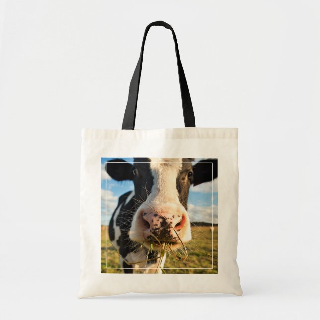 Bolso De Tela Granjas | Mascado de vacas de Holstein (Frente)