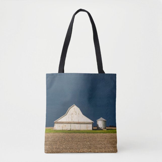 Bolso De Tela Granjas | Pabellón Blanco y Silo (Anverso)