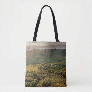 Bolso De Tela Granjas rurales italianas, puesta de sol toscana.