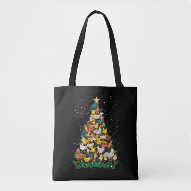 Bolso De Tela Granjero de pollo de pollo de navidad (Anverso)
