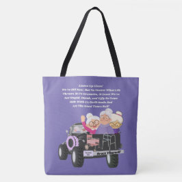 Bolso De Tela Grannies Ride Purple Shoulder Tote Bag