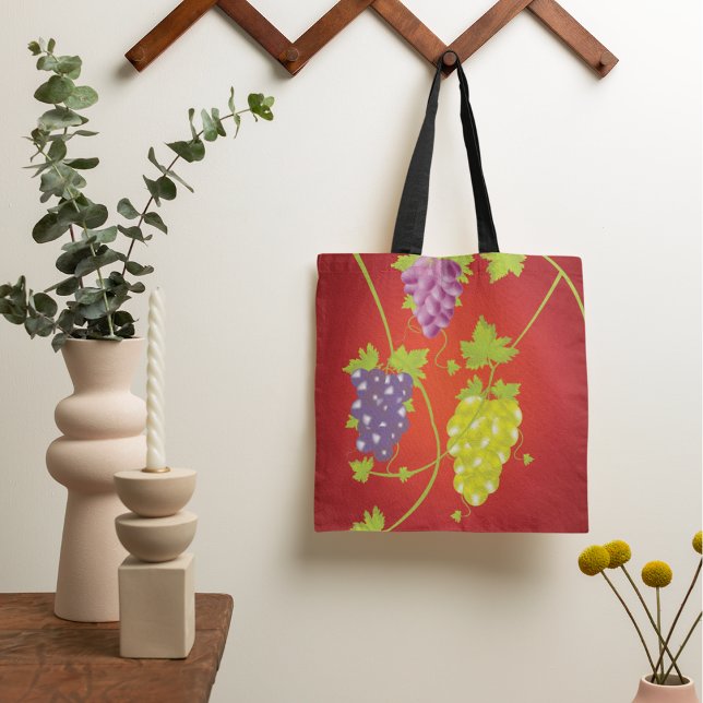 Bolso De Tela Grapevina Con Conjuntos De Uvas (Subido por el creador)