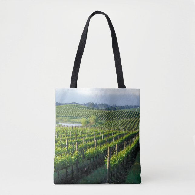 Bolso De Tela Grapevines en filas impecables en Napa de Californ (Anverso)