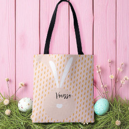 Bolso De Tela Grasa Verde Rosa Feliz Estanque Y Conejo