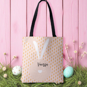 Bolso De Tela Grasa Verde Rosa Feliz Estanque Y Conejo