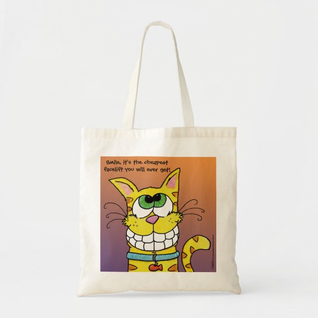 Bolso De Tela Grasando Gato (Frente)