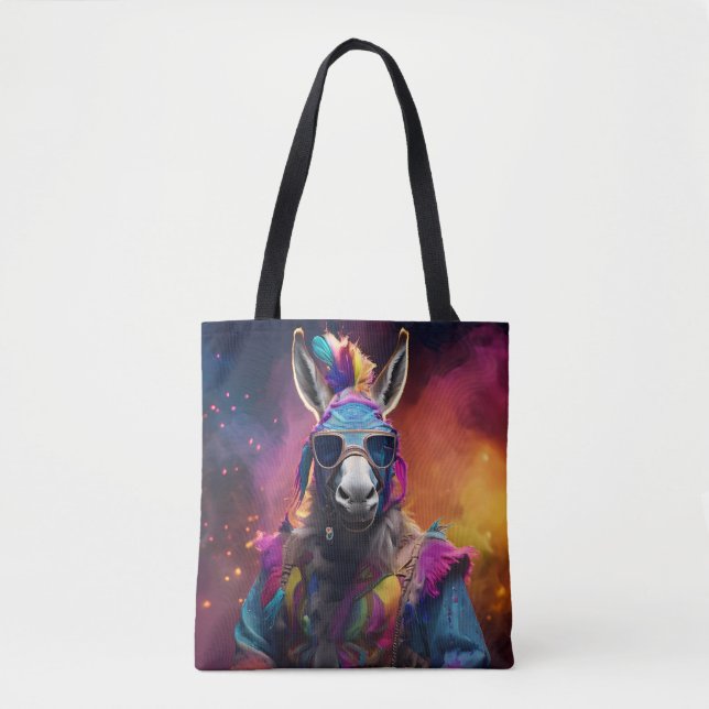 Bolso De Tela Grasas azules de burro (Anverso)
