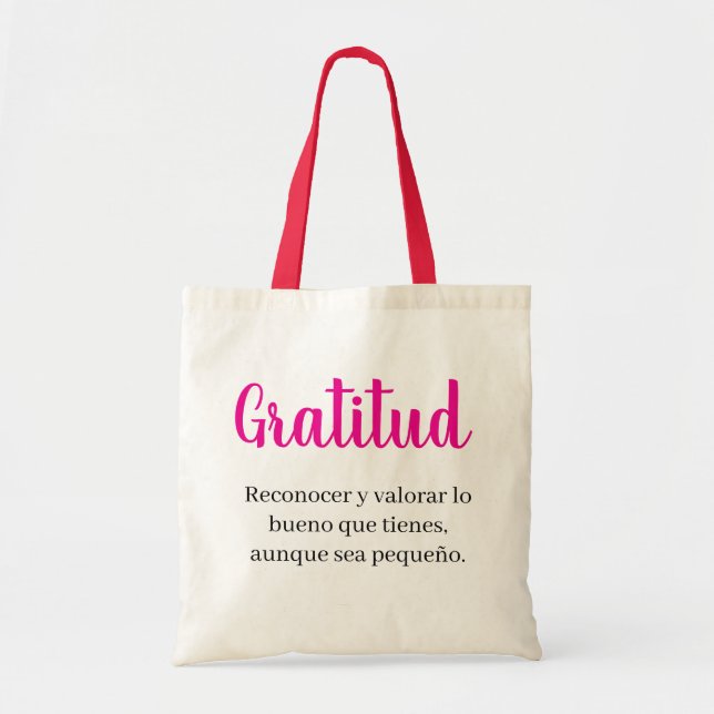Bolso De Tela gratitud  (Frente)