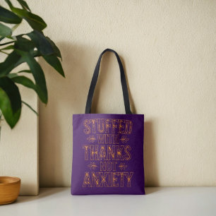 Bolso De Tela Gratitud divertida de Acción de Gracias
