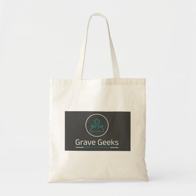 Bolso De Tela Grave Geeks Tote gris y Verde azulado (Frente)