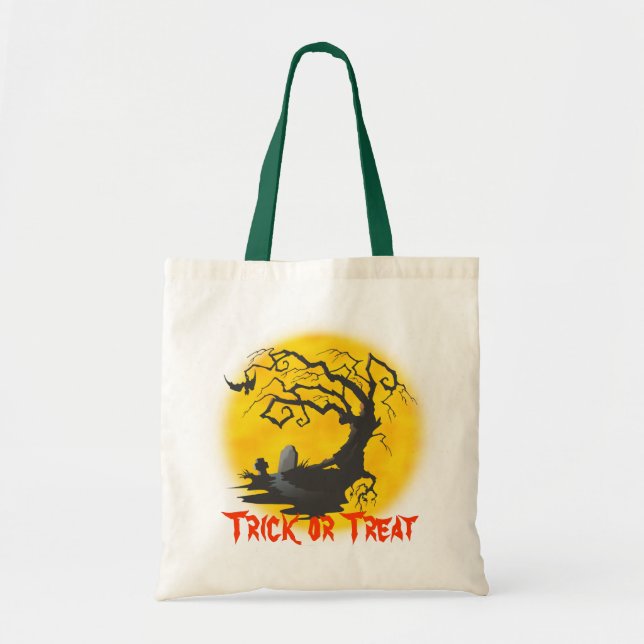 Bolso De Tela Graveyard de Halloween y Moon Bag (Frente)