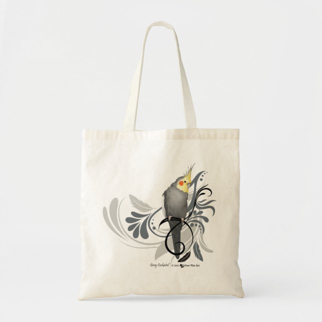 Bolso De Tela Gray Cockatiel (Frente)