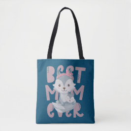 Bolso De Tela Gray Fox Mom y Cub - La mejor mamá de la historia